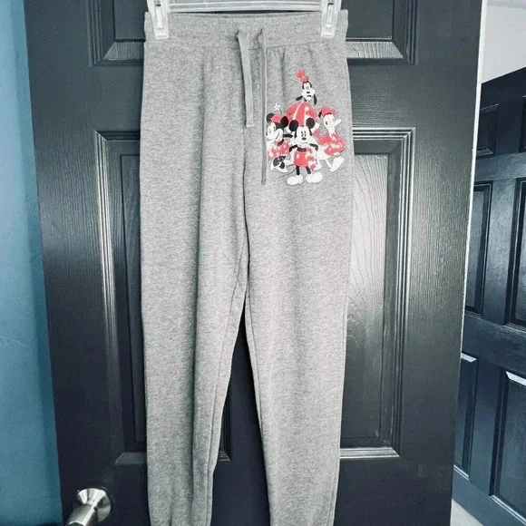 Micky Mouse Jogger Disney Kids Sweatpants Charcoal Cuffed Ankle Size XS - Picture 2 of 8